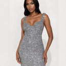 Women's Slim Shoulder Strap Sequin Bodycon Dress