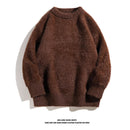 Autumn Solid Color Faux Mink Knit Sweater