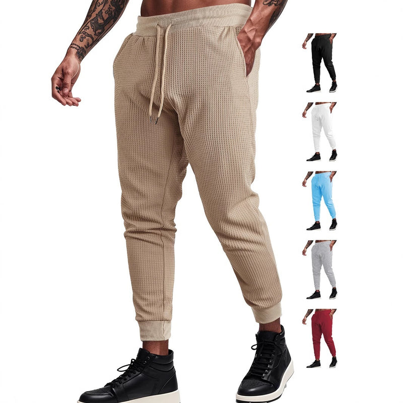 Men's Casual Loose Breathable Solid Color Drawstring Pants