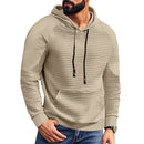 Casual Hooded Men's Checkered Pullover Sweatshirt With Large Pockets