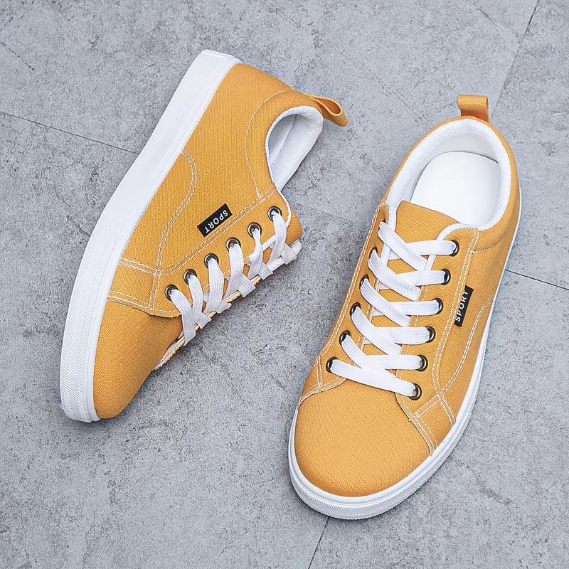 Comfortable Canvas Skate Shoes - Men's Canvas Shoes with Non-Slip Soles, Breathable Flat Design, Casual Outdoor Lace-up Walking Sneakers for Everyday Wear
