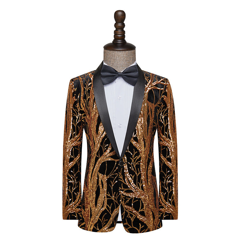 Sequins Performance Costume Men's Suit Versatile Jacket