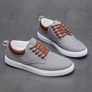 Stylish, Breathable Men's Canvas Low Tops - Comfortable Lace-up Sneakers for Outdoor & Everyday Wear