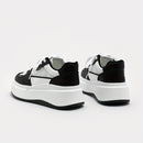 Women's Breathable Mesh Sneakers, Solid Lace Up Platform Skate Shoes, Thick Soled Platform Casual Sneakers