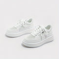 Women's Breathable Mesh Sneakers, Solid Lace Up Platform Skate Shoes, Thick Soled Platform Casual Sneakers