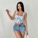Women's Fashion Sexy Floral Sweet Sleeveless Vest