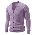 Men's Casual Knit Fashion Cable Loose V-Neck Cardigan Sweater Coat