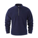 Men's Casual Pullover Jacquard Fleece Stand-up Collar Sweatshirt