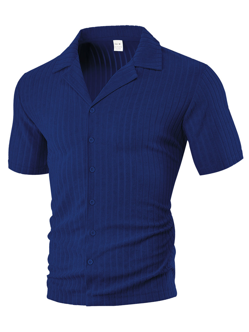 Loose Casual Breathable Lapel Men's Short Sleeve