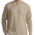 Long Sleeve New Solid Color Linen Design European And American Men's Casual