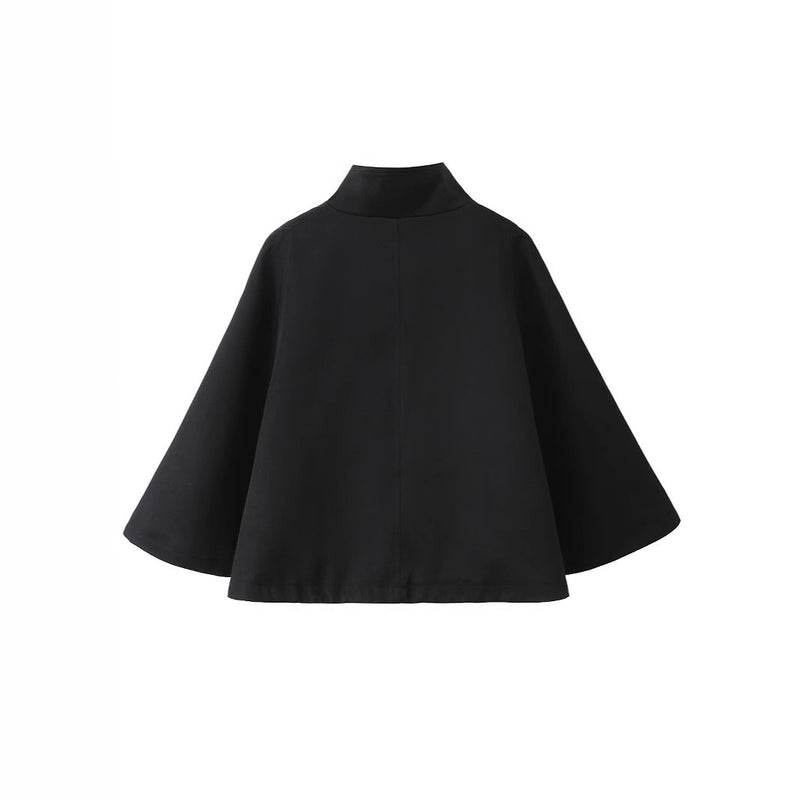 A-line Umbrella Cape Versatile Casual Wool Coat