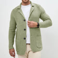 New Sweater Cardigan Men's Lapel Knitted Suit Jacket