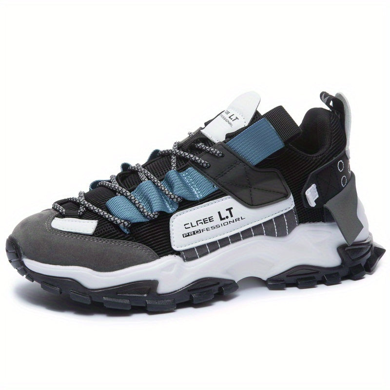 Men's Running Shoes Lace-up Chunky Sneakers - Athletic Shoes - Shock Absorbing And Breathable