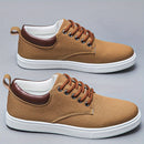 Stylish, Breathable Men's Canvas Low Tops - Comfortable Lace-up Sneakers for Outdoor & Everyday Wear