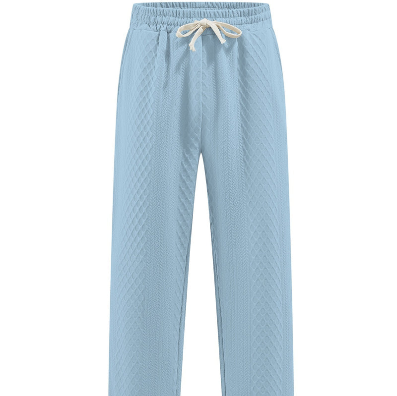 Loose Casual Jacquard Knit Straight-leg Men's Pants