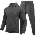 Slim-fit Solid Color Hoodie Set Urban Casual