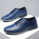 Men's Lace-up Sneakers - Casual PU Leather Walking Shoes - Comfortable And Breathable