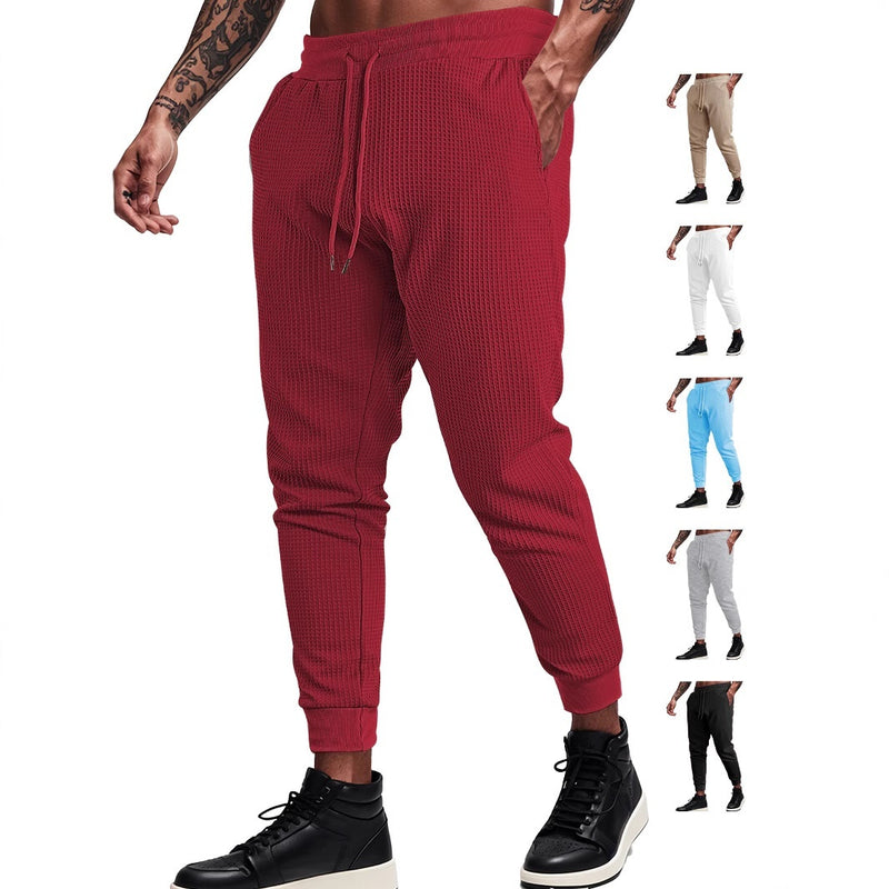Men's Casual Loose Breathable Solid Color Drawstring Pants