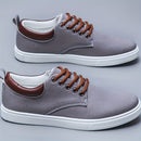 Stylish, Breathable Men's Canvas Low Tops - Comfortable Lace-up Sneakers for Outdoor & Everyday Wear
