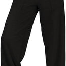 Calça Feminina Wide Leg Pantalona Cintura Alta com Bolso de Moletinho Inverno