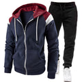 Men's Fashion Zip-up Hoodie Sweatshirt Set