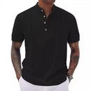 Men's Striped Solid Color Half-button Cardigan Top