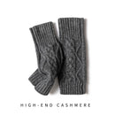 Solid Color Knitted Cashmere Fingerless Gloves