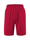 Loose Large Horizontal Stripe Jacquard Fabric Men's Casual Shorts