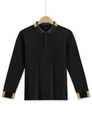 Long Sleeve Lapel Men's Solid Color Button Casual Business