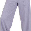 Calça Feminina Wide Leg Pantalona Cintura Alta com Bolso de Moletinho Inverno