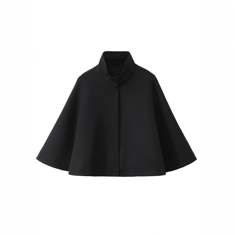 A-line Umbrella Cape Versatile Casual Wool Coat