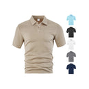 Loose Breathable Casual Solid Color Lapel Short Sleeve