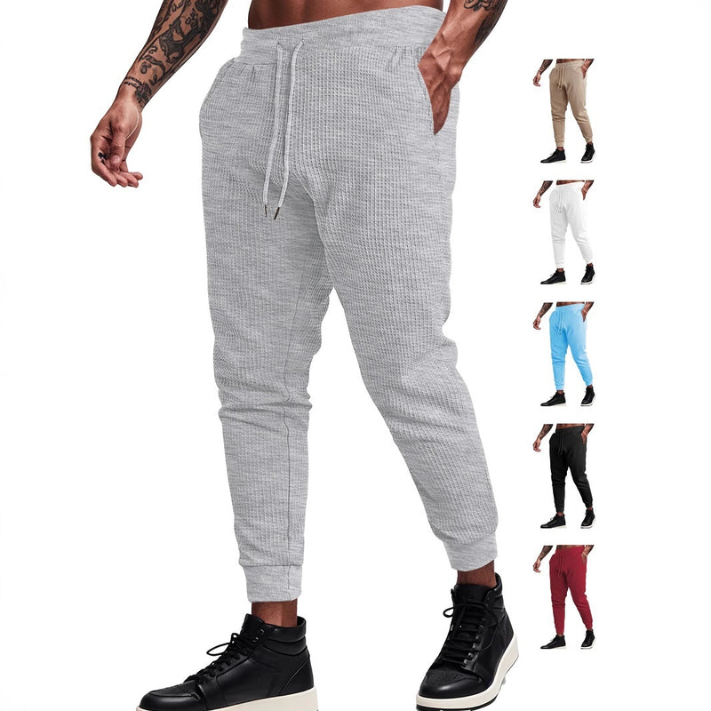 Men's Casual Loose Breathable Solid Color Drawstring Pants