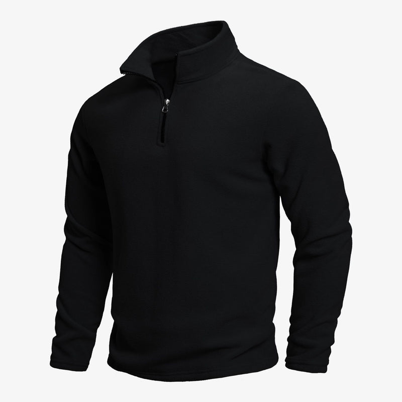 Men's Stand Collar Half-zip Long Sleeve Pullover Sweatshirt