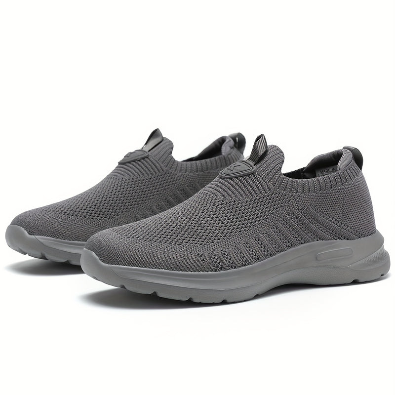 Men's Stylish Slip On Comfy Running Shoes: Breathable & Durable Non-Slip Shock Absorption Sneakers For Jogging, Walking & Hiking!