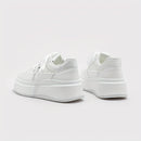 Women's Breathable Mesh Sneakers, Solid Lace Up Platform Skate Shoes, Thick Soled Platform Casual Sneakers