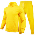 Slim-fit Solid Color Hoodie Set Urban Casual