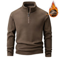 Men's Stand Collar Half-zip Long Sleeve Fleece Sweatshirt