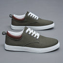 Stylish, Breathable Men's Canvas Low Tops - Comfortable Lace-up Sneakers for Outdoor & Everyday Wear