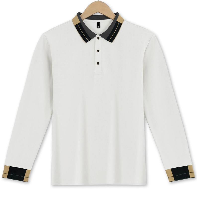 Long Sleeve Lapel Men's Solid Color Button Casual Business