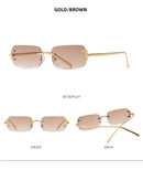 Retro Square Sunglasses Fashion Frameless Trendy Sunglasses