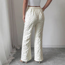 Women's Fashion Mid-waist Casual Floral Pants