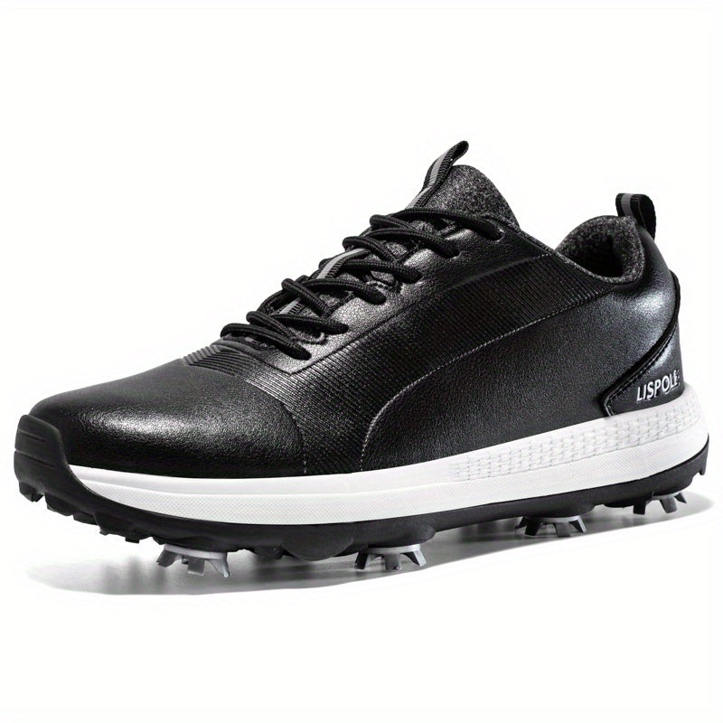 Men's Non-slip Spiked Golf Shoes, Professional Lace Up Sports Sneakers For Golf Training