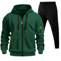 Men's Sports Hoodie Zip-up Multi-pocket Casual Hoodie Set