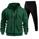 Men's Sports Hoodie Zip-up Multi-pocket Casual Hoodie Set