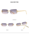Retro Square Sunglasses Fashion Frameless Trendy Sunglasses