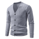 Men's Casual Knit Fashion Cable Loose V-Neck Cardigan Sweater Coat