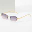 Retro Square Sunglasses Fashion Frameless Trendy Sunglasses