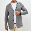 New Sweater Cardigan Men's Lapel Knitted Suit Jacket