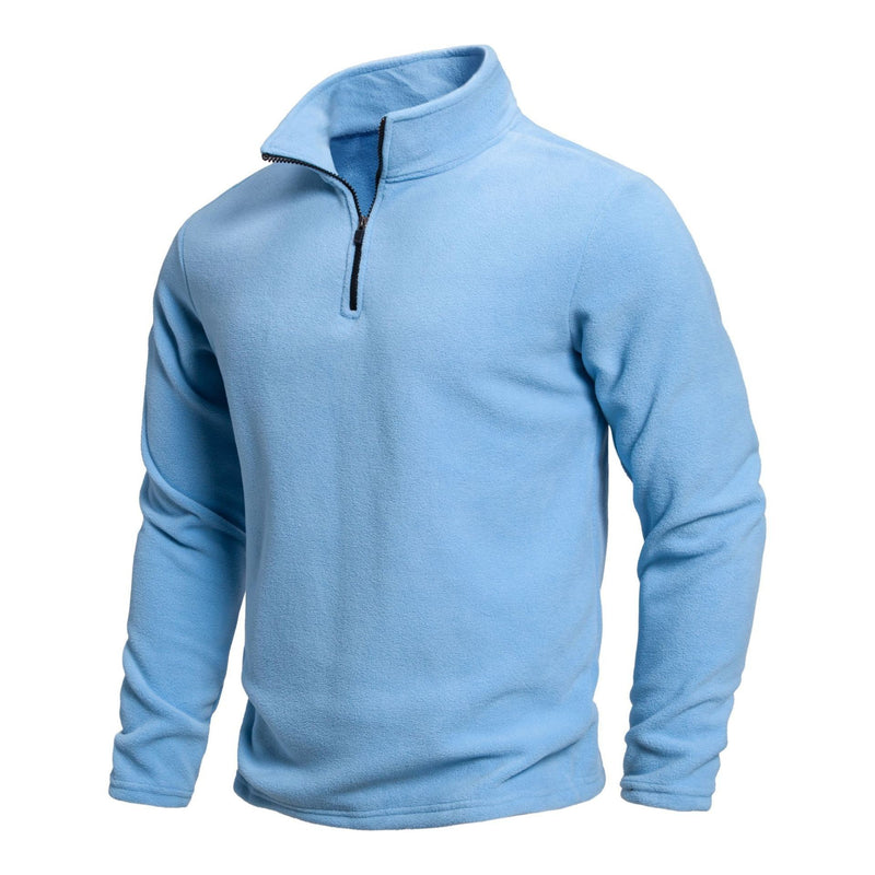 Men's Stand Collar Half-zip Long Sleeve Pullover Sweatshirt